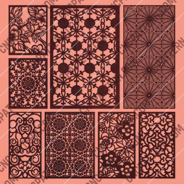 Kit 8 Panels Patterns Decorative - EPS AI SVG DXF CDR