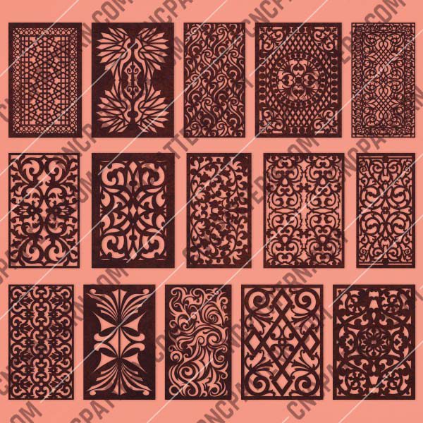 Kit 15 Panels Patterns Decorative - EPS AI SVG DXF CDR
