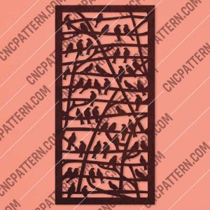 Partition With Birds Pattern Design files - EPS AI SVG DXF CDR R00150