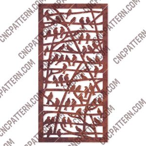 Partition With Birds Pattern Design files - EPS AI SVG DXF CDR R00150