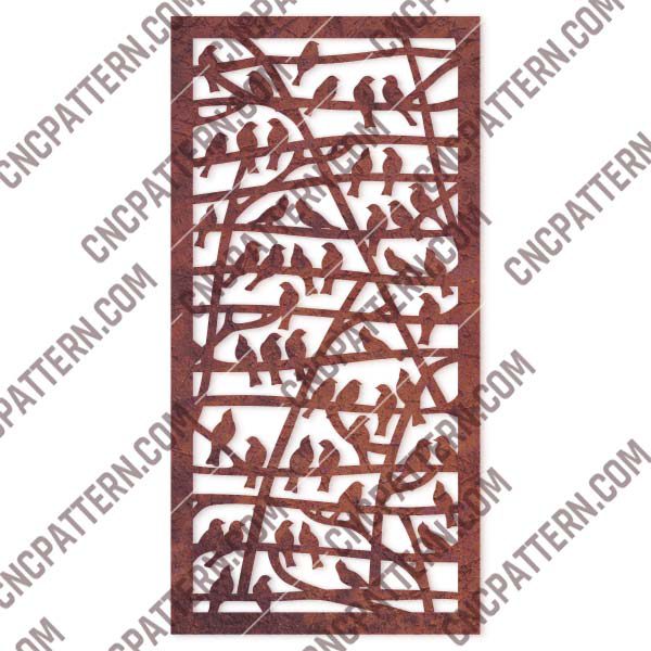 Partition With Birds Pattern Design files - EPS AI SVG DXF CDR R00150