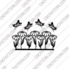 Flowers with Butterflies DXF Design