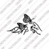 Decorative Hand with Butterflies DXF File