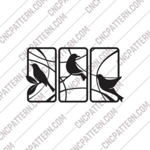 Elegant Bird Panel DXF Design