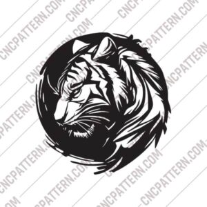 Tiger Wall Decor DXF File