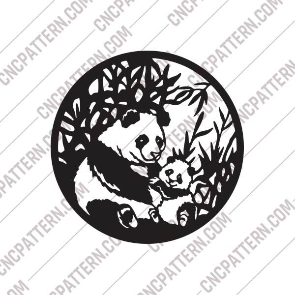 Panda Wall Decor DXF Files